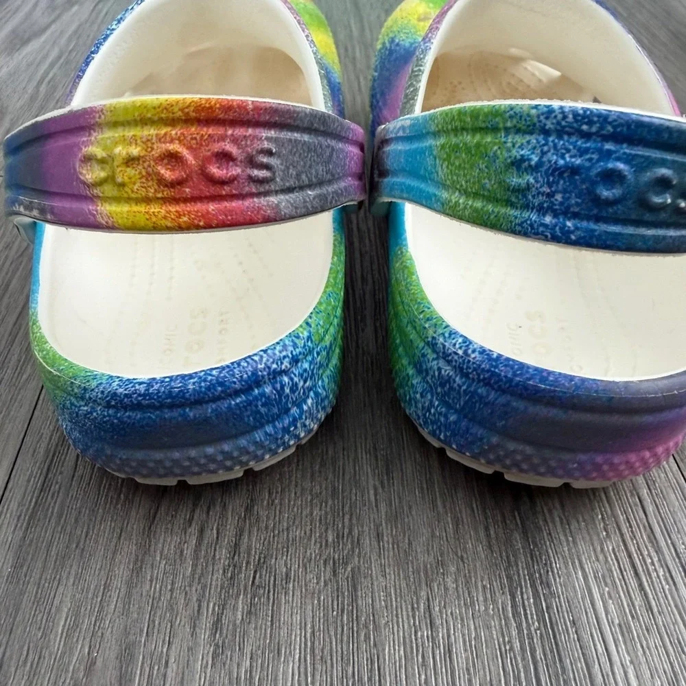 Crocs Kids Classic Clog Spray Dye Rainbow Multicolor Size C13 Slip On Shoes